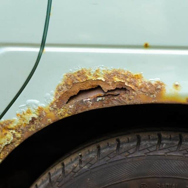 Before/After of a restored vehicle